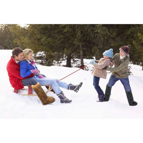 Women’s Faux Fur Knee High Boots - Fuzzy Fluffy Winter Long Snow Boots for Girls - Picture 4 of 8